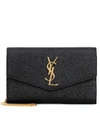 SAINT LAURENT UPTOWN LEATHER WALLET ON CHAIN,P00484777