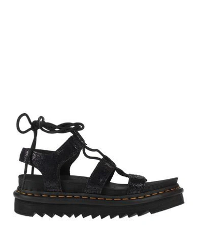 Dr. Martens Dr.martens Nartilla Hydro Leather Gladiator Sandals In Black