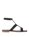 CARRIE FORBES CARRIE FORBES WOMAN SANDALS BLACK SIZE 6 NATURAL RAFFIA,11904703VV 3