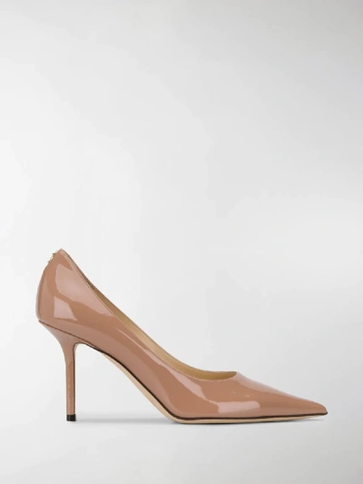 Jimmy Choo Love 100 Patent Leather Pumps In Pink