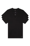 Calvin Klein Mens 3 Pack Cotton Classics Short Sleeve V Neck T Shirts In Black