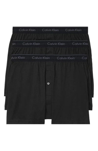 CALVIN KLEIN CALVIN KLEIN 3-PACK KNIT COTTON BOXERS,NB4005