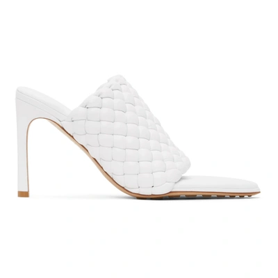 Bottega Veneta White Intrecciato Curve Heeled Sandals