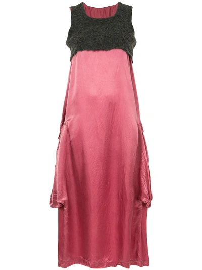 Pre-owned Comme Des Garçons Layered Draped Long Dress In Pink