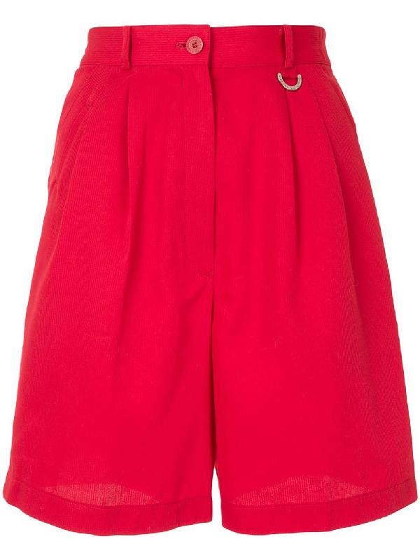 Pre-Owned Dior Pre-owned High-waisted Shorts In Red | ModeSens