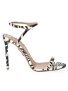 AQUAZZURA Naked Zebra-Stripe Snakeskin Sandals