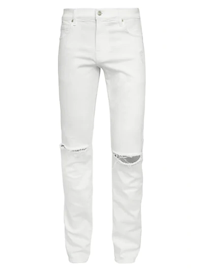 7 For All Mankind Paxton Distressed Skinny Jeans In White