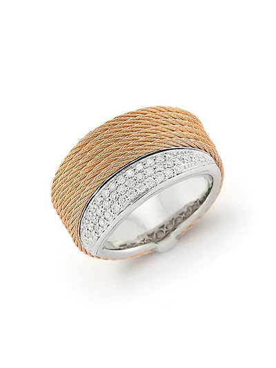 Alor 18k Gold, Stainless Steel & Diamond Ring
