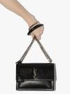 SAINT LAURENT BLACK SUNSET MEDIUM LEATHER SHOULDER BAG,442906D420N12209100