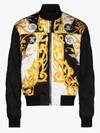 VERSACE BAROQUE PRINT QUILTED BOMBER JACKET,A87351A23572615258650