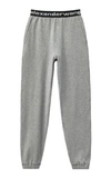 Alexander Wang Logo Elastic Jogger In Stretch Corduroy In Heather Grey