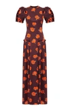 THE VAMPIRE'S WIFE CONFESSIONAL RUFFLED FLORAL SILK MAXI DRESS,812633