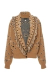 ALANUI BANDANA FRINGED JACQUARD CASHMERE AND WOOL CARDIGAN,812772