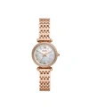 FOSSIL CARLIE MINI THREE-HAND ROSE GOLD-TONE STAINLESS STEEL WATCH 28MM