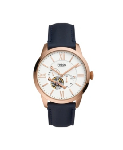 Fossil Townsman Automatic Navy Leather Watch 44mm