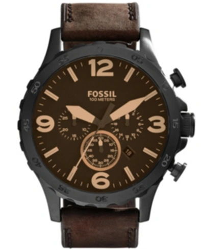 Fossil Men's Latitude Brown Leather Strap Watch 50mm