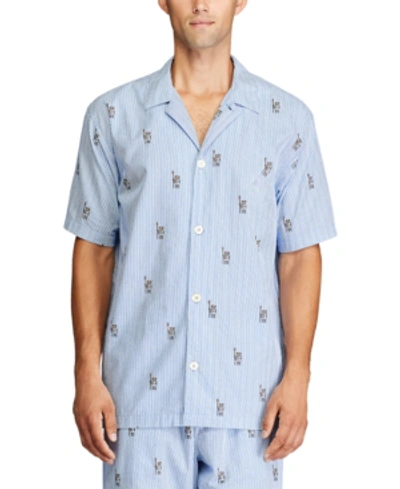 Polo Ralph Lauren Men's Relaxed-fit Pajama Shirt In Blue/white Stripe