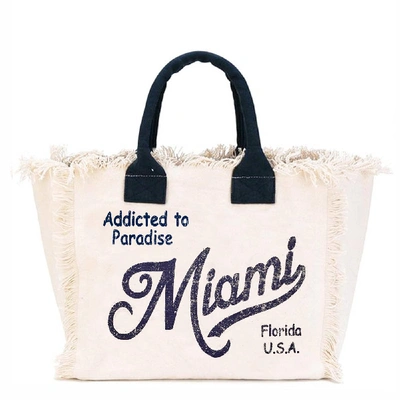 Mc2 Saint Barth Miami Canvas Bag In White
