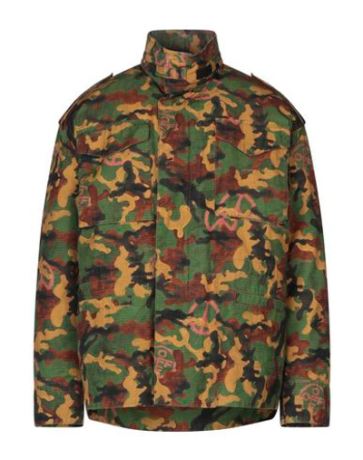 Off-white Logo Camo Canvas Jacket & Padded Jacket In Camouflage
