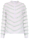 Olympiah Damasco Mix Blouse In White