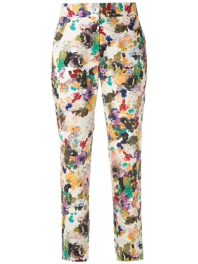 Andrea Marques Printed Tailored Trousers In White