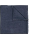 Brunello Cucinelli Frayed-edge Scarf In Blue