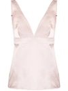 Givenchy V-neck Satin Top In Pink