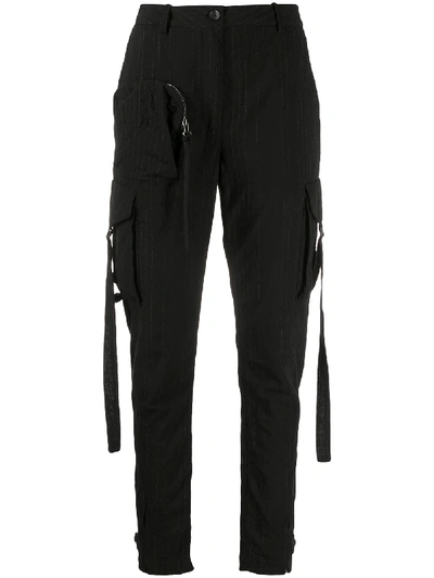 Masnada High-waisted Cargo Trousers In Black