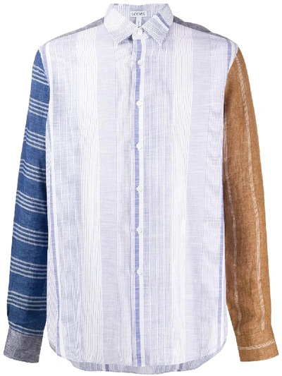 Loewe Multi-stripe Patterned Shirt In Blue