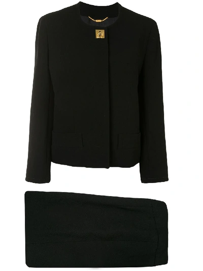 Pre-owned Celine  Two-piece Skirt Suit In Black
