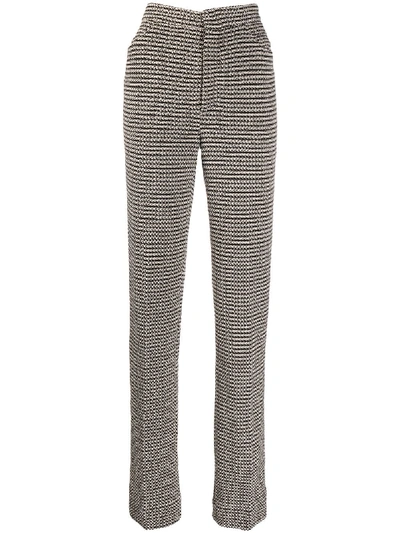 Totême Intarsia Knit High-waisted Trousers In Black