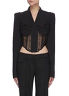 DION LEE LACE CORSET TAILORED CROP JACKET