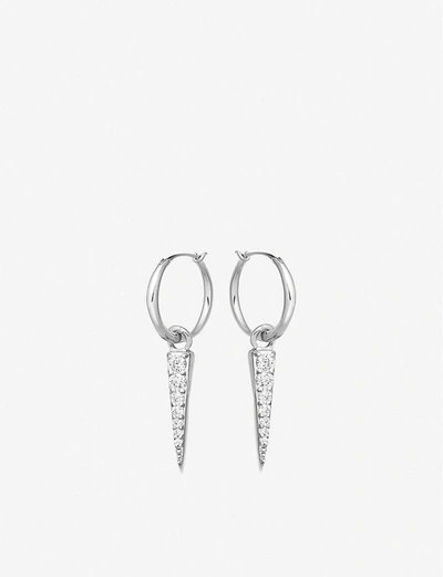 Missoma Mini Pave Spike Charm Hoop Earrings Sterling Silver/cubic Zirconia