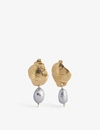 ALIGHIERI SHADOW OF A WOMAN 24CT GOLD-PLATED BRONZE AND ONYX DROP EARRINGS,R00171311