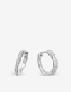 Missoma Sterling Silver And Crystal Pave Hoop Earrings In Silver