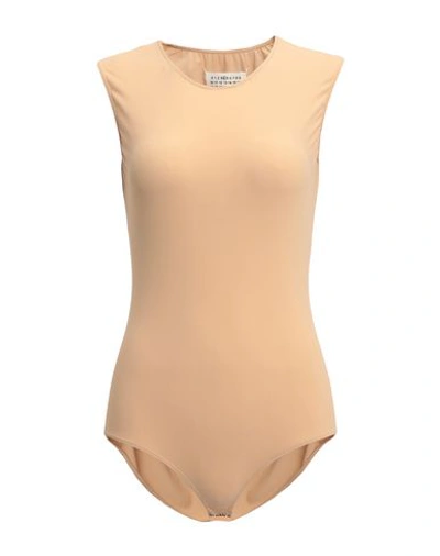 MAISON MARGIELA MAISON MARGIELA WOMAN BODYSUIT BEIGE SIZE 6 POLYAMIDE, ELASTANE,12474870ND 4