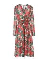 Dolce & Gabbana Multicolor Floral Long Sleeves V-neck Dress In Green