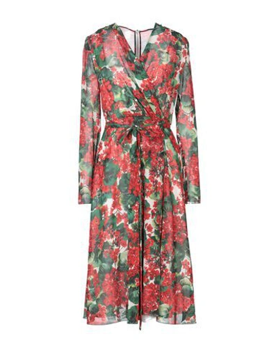 Dolce & Gabbana Midi Dresses In Red