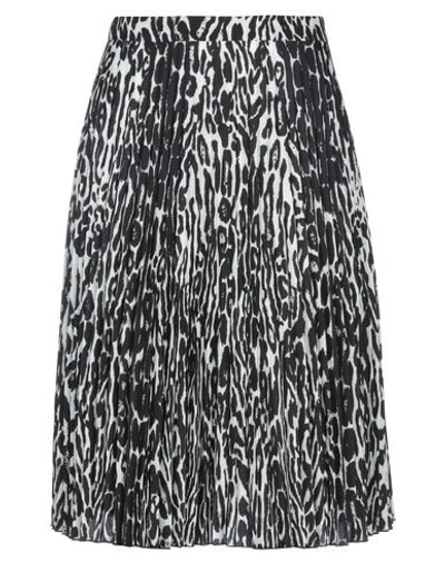 Burberry Monochrome Leopard Print Fluid Pleated Skirt In Black Ip Pattern