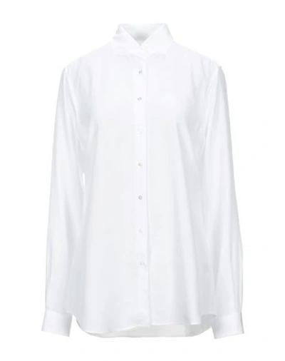 Xacus Solid Color Shirts & Blouses In White