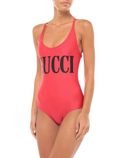 Gucci One-piece Swimsuits In Red