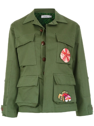 Isolda Patches Army Jacket In Green