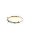 SUZANNE KALAN 18KT YELLOW GOLD EMERALD AND DIAMOND BAGUETTE RING
