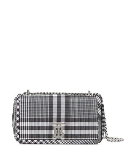 Burberry Small Check Nylon Lola Bag In Black