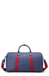 Mcm Visetos Traveler Duffle Bag In Deep Blue Sea