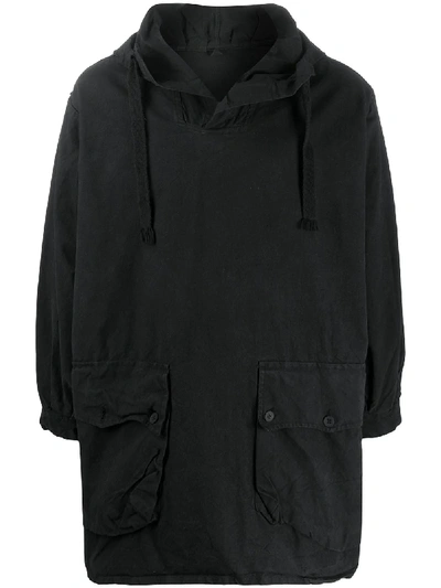 Pre-owned A.n.g.e.l.o. Vintage Cult 1980s Anorak Coat In Black
