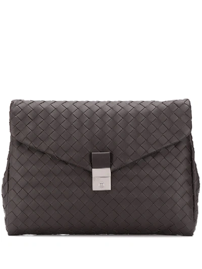 Bottega Veneta Intrecciato Laptop Case In Brown