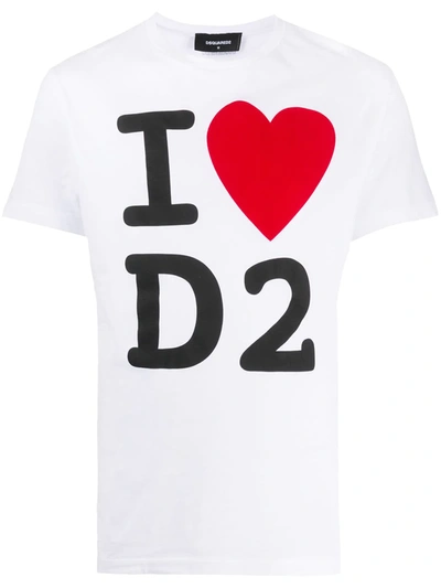 Dsquared2 White I Love D2 T-shirt
