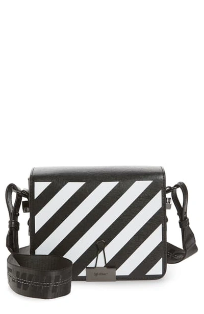 Off-white Diagonal Stripe Mini Flap Bag In Black White | ModeSens