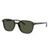 RAY BAN LEONARD SUNGLASSES TORTOISE FRAME GREEN LENSES 51-18